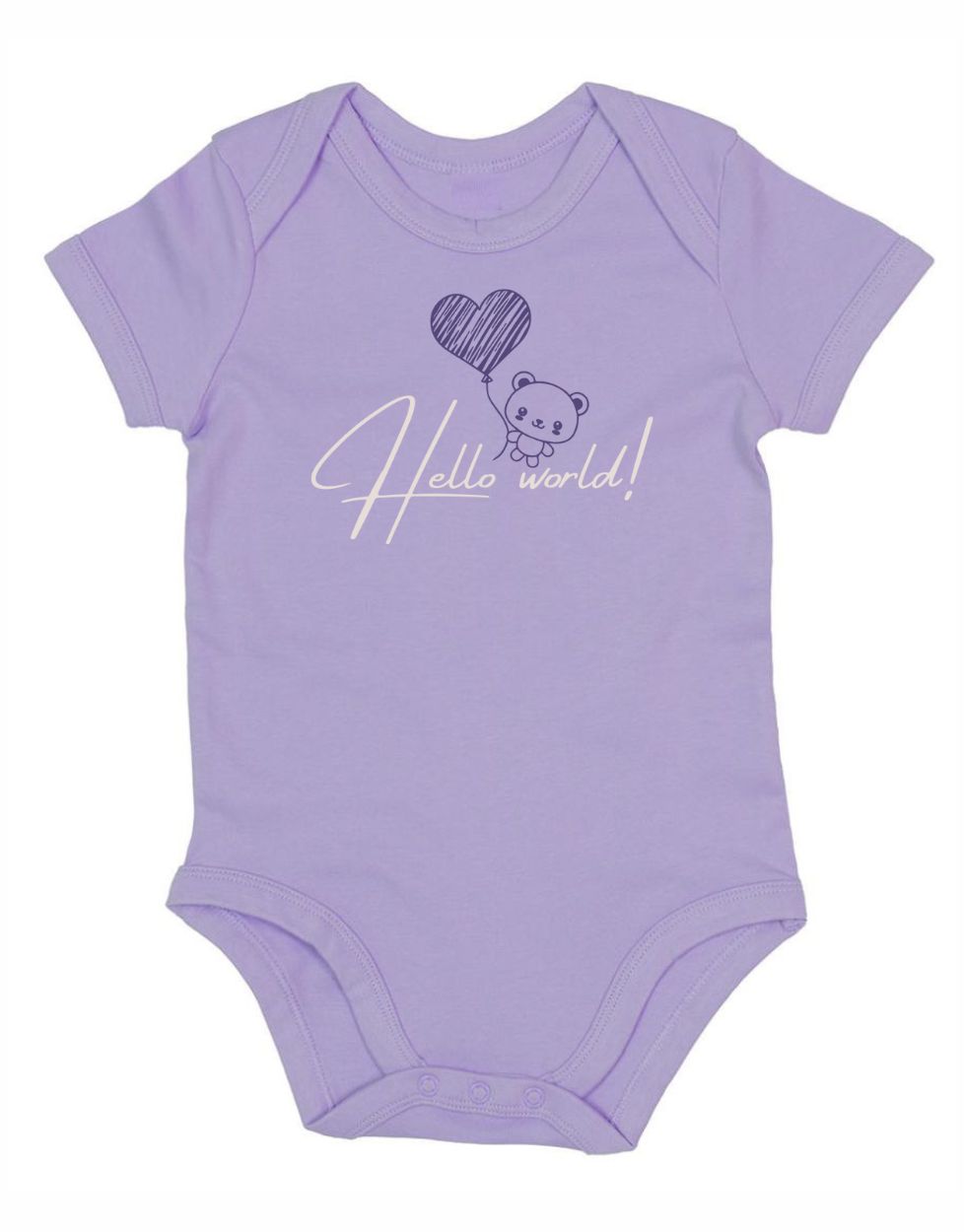 Hello World Baby Body aus Bio-Baumwolle