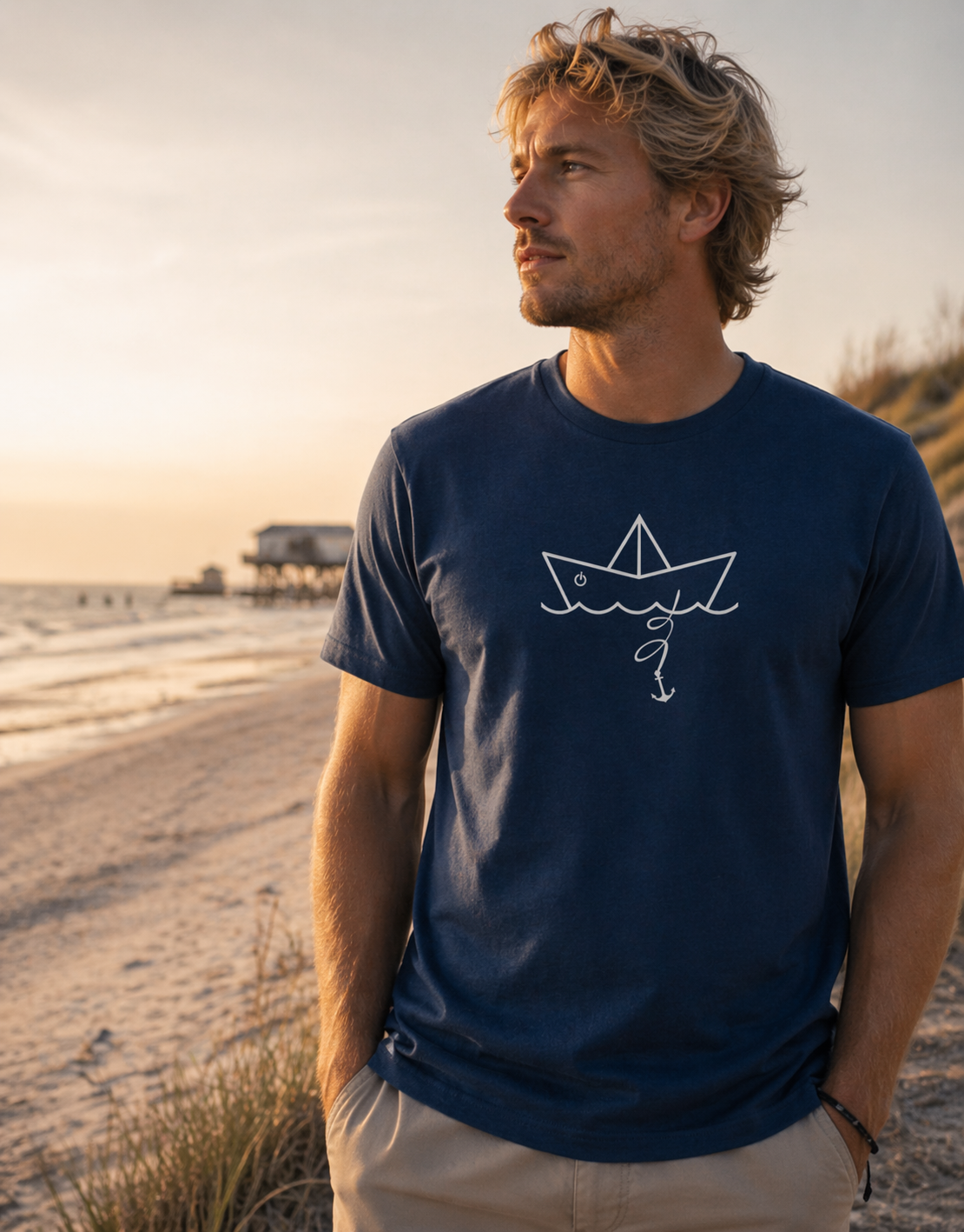 Papierschiff T-Shirt – Maritimes Design