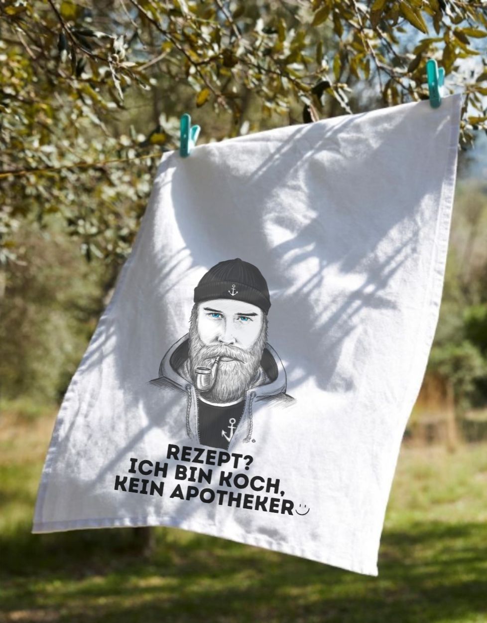 Geschirrhandtuch lustig Seemann Rezept? Koch