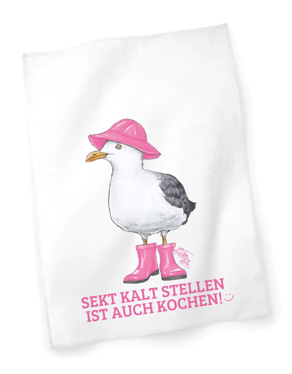 Sekt kalt stellen Geschirrhandtuch lustig