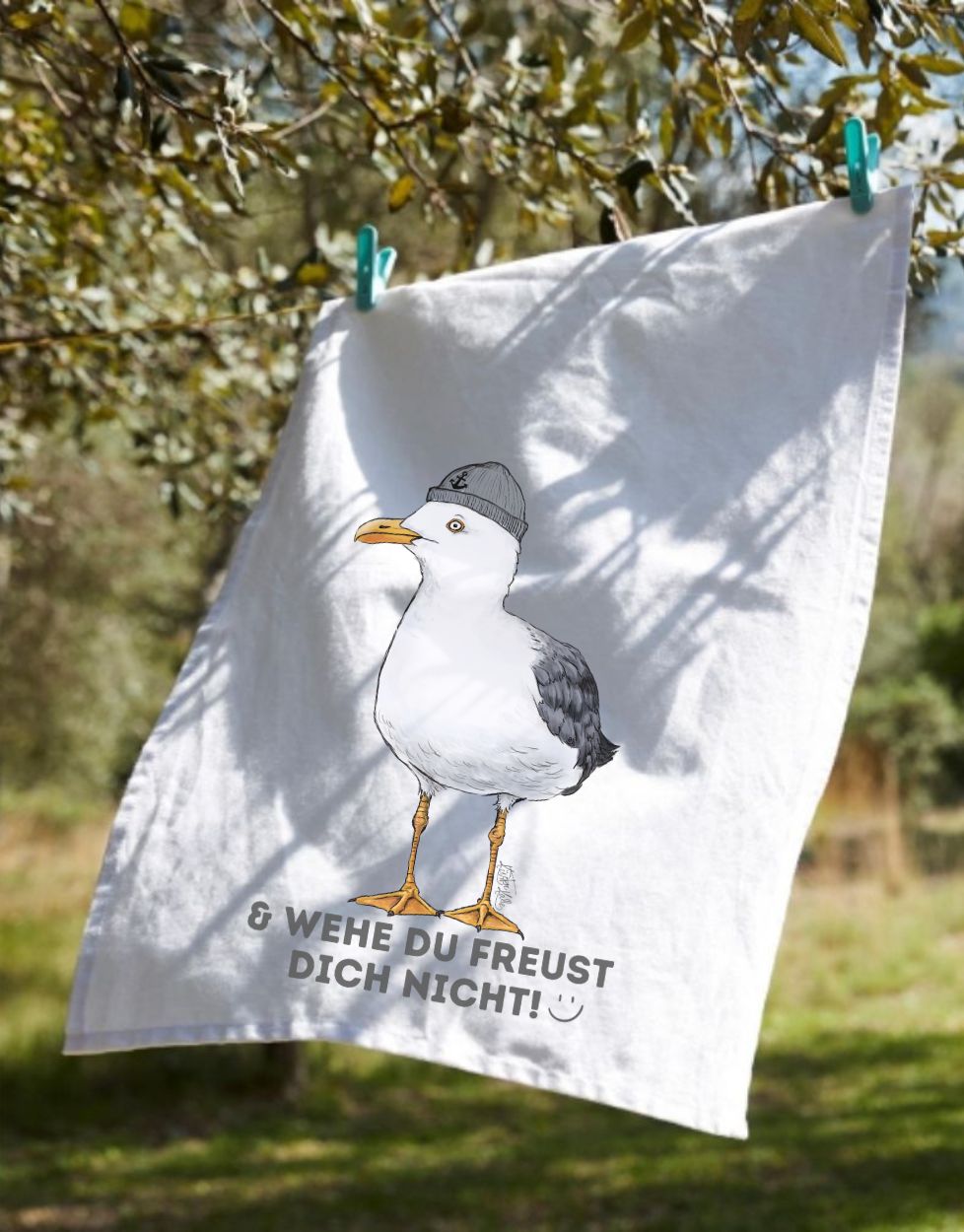 Geschirrhandtuch lustig Kalle & wehe du freust dich nicht