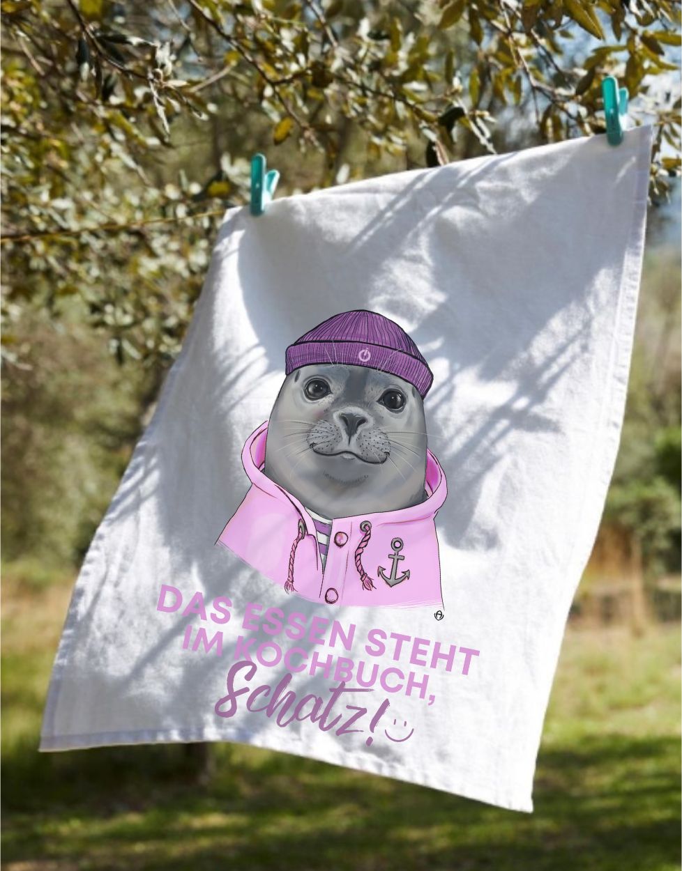 Geschirrtuchlustig Das Essen steht im Kochbuch