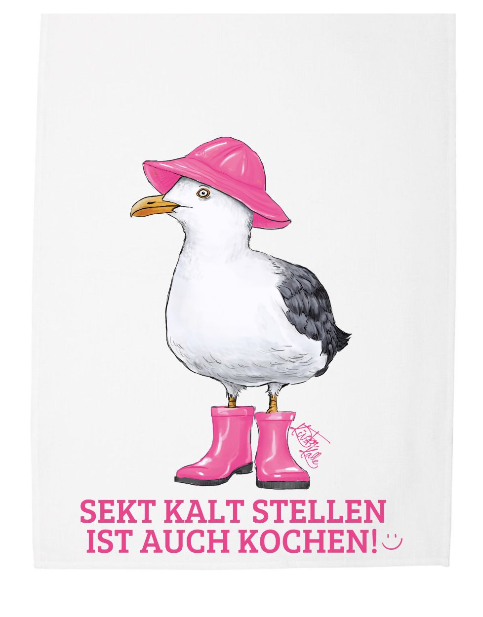 Sekt kalt stellen Geschirrhandtuch lustig