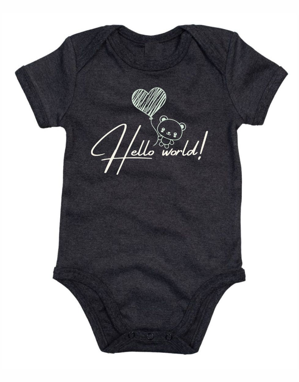 Hello World Baby Body aus Bio-Baumwolle