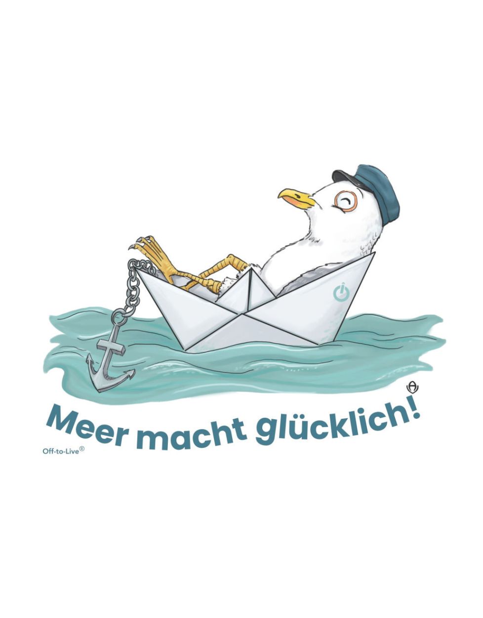 Emaille Tasse Meer macht glücklich Lazy Kalle