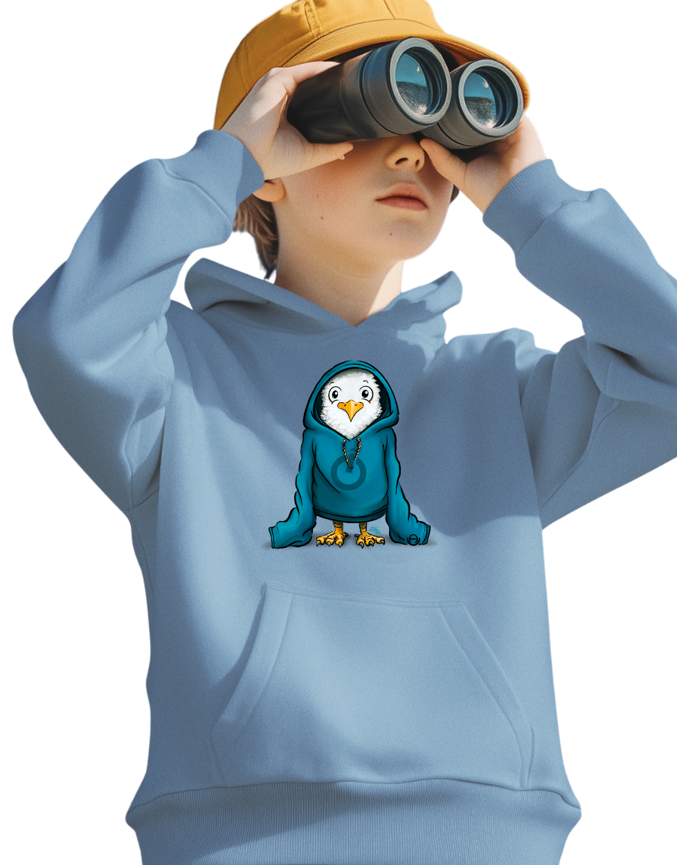 Kalle Oversize Kinder Hoodie Kapuzenpulli Druck blau