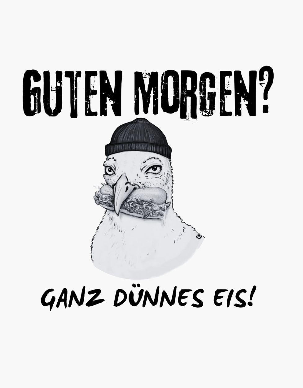 Guten Morgen? Ganz dünnes Eis. Emaille Becher