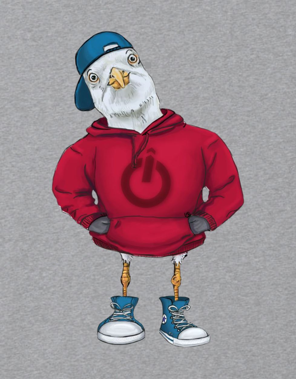 Küstenkalle roter Hoodie T-Shirt