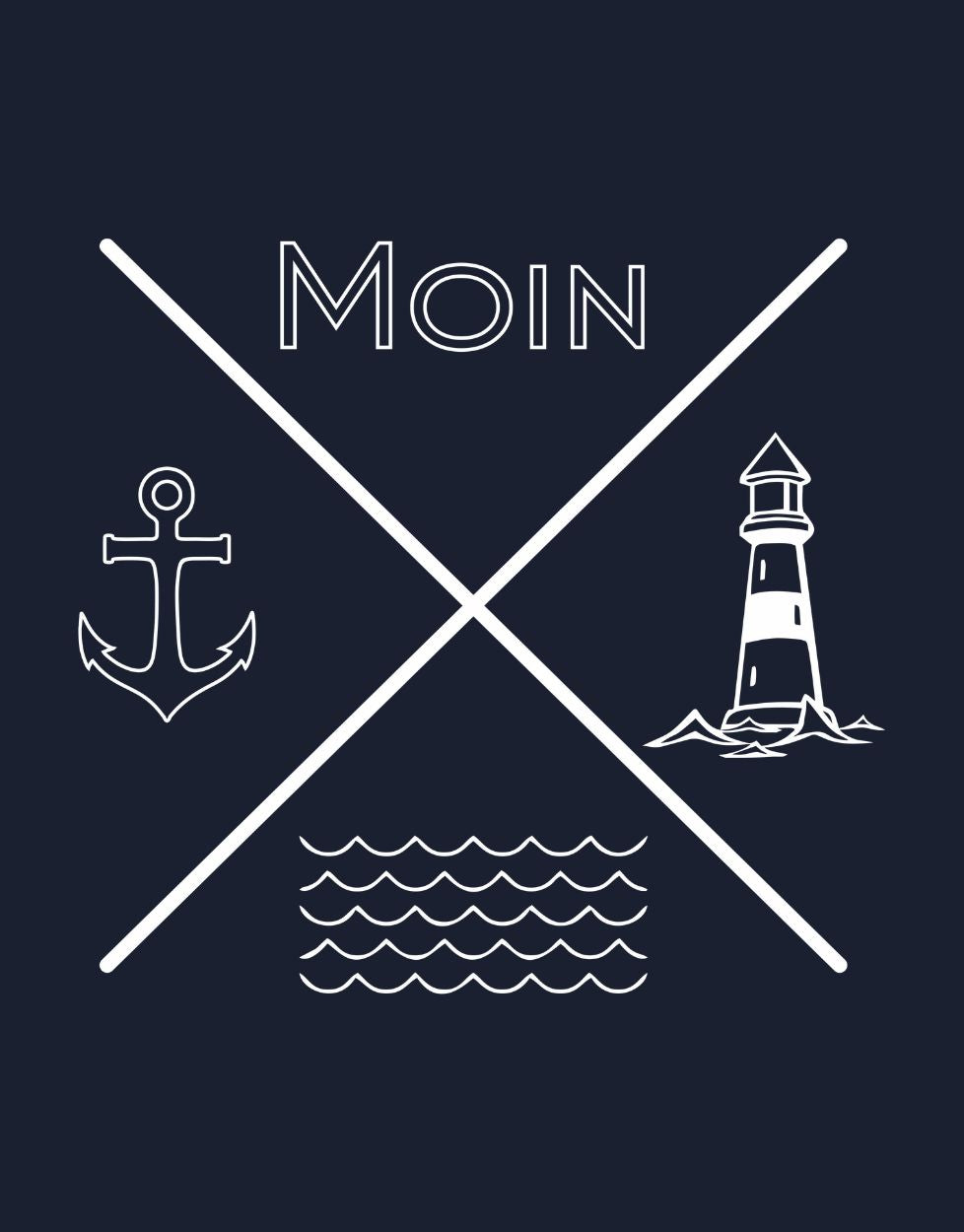 Hoodiekleid Moin Anker Welle Leuchtturm Longhoodie Damen