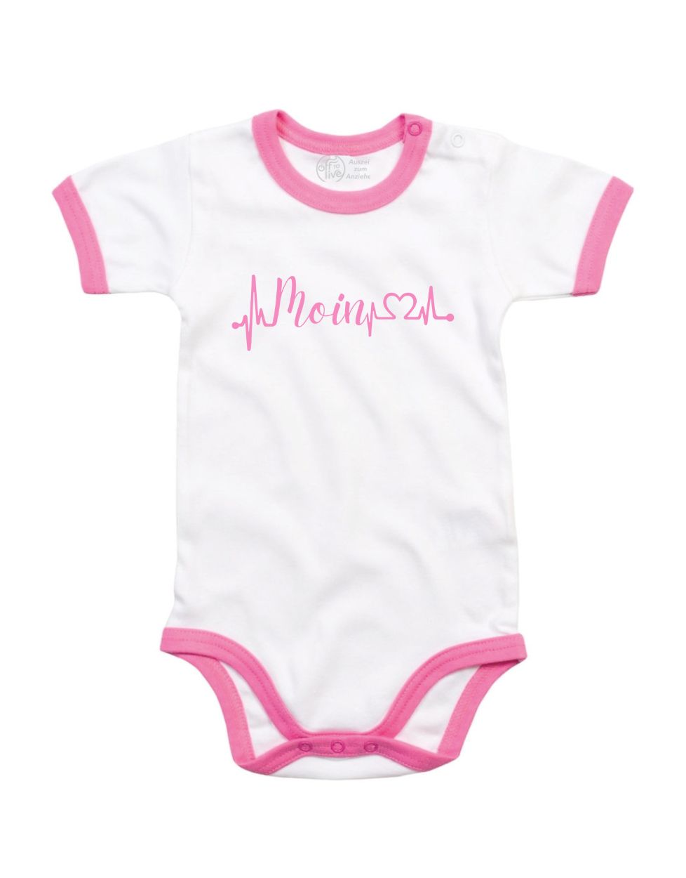 Moin Herzschlag Bio Baby Body weiß/pink