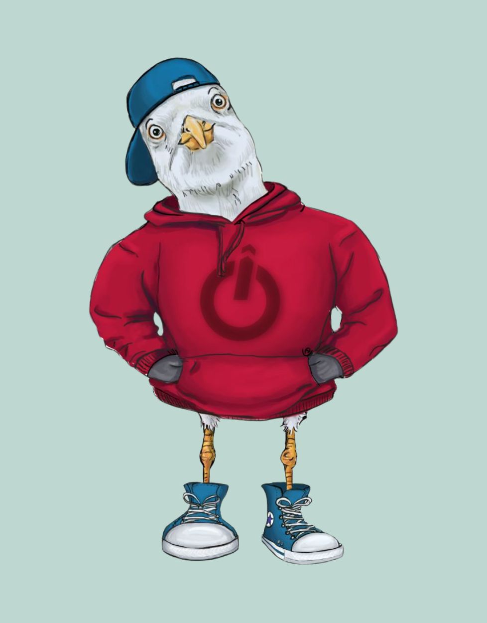 Küstenkalle roter Hoodie T-Shirt