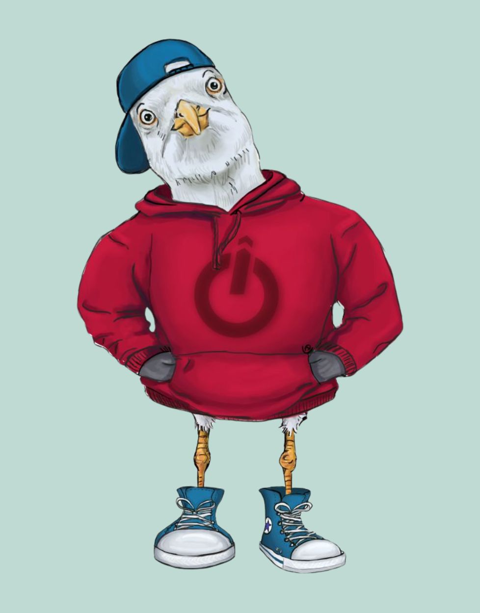 Küstenkalle roter Hoodie Kinder T-Shirt