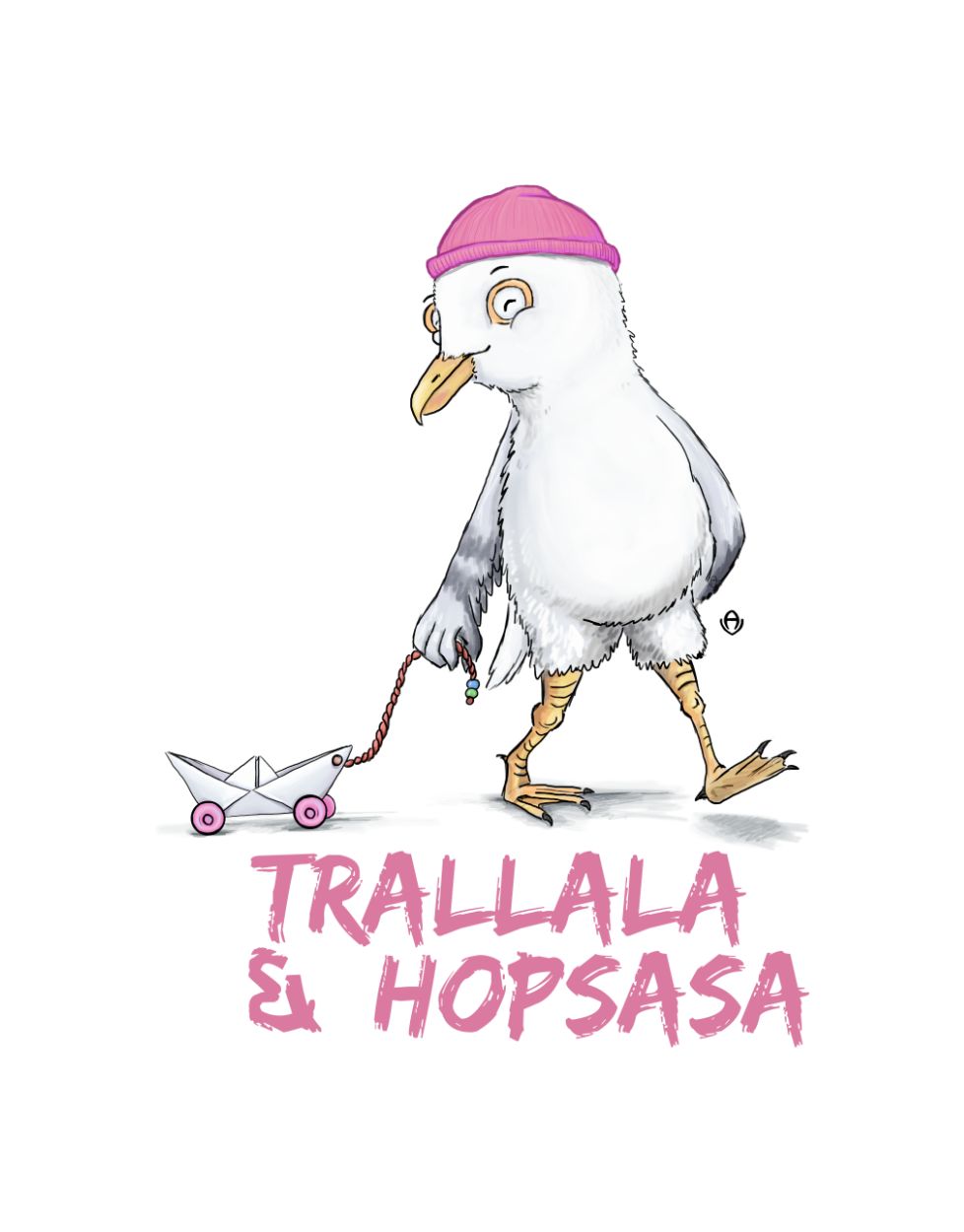 Trallala Kinderkalle Bio Baby Body weiß/pink