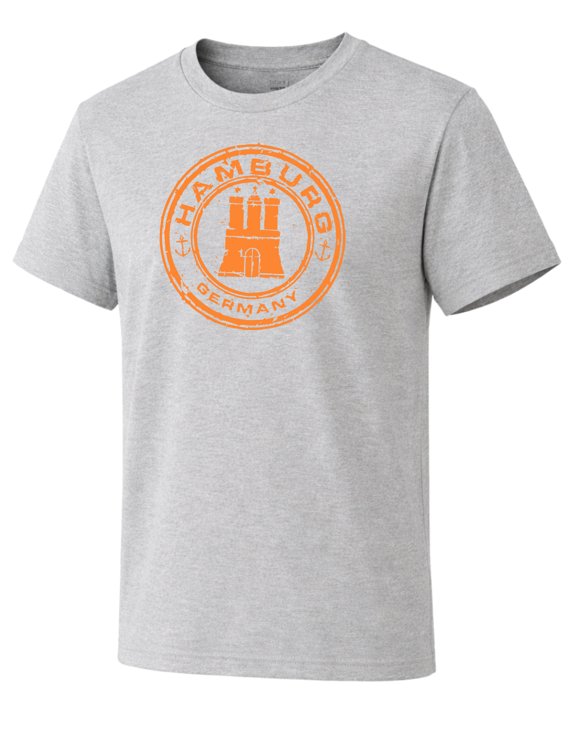 Hamburg Stamp T-Shirt – Druck neon orange groß