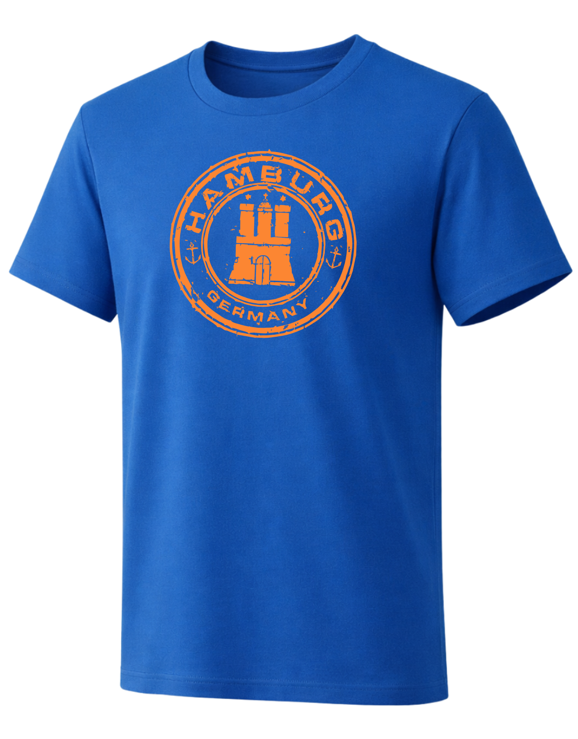 Hamburg Stamp T-Shirt – Druck neon orange groß