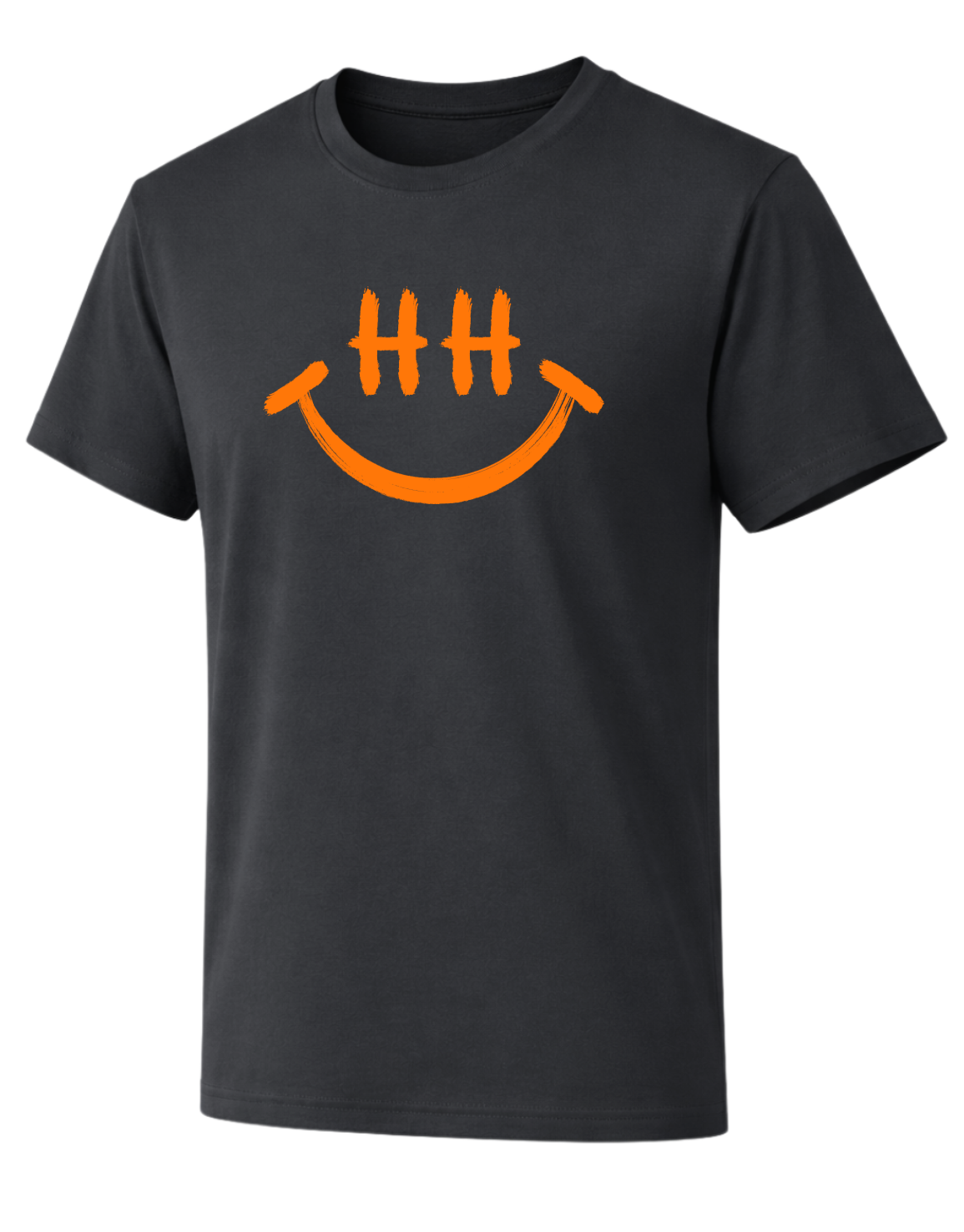 HH Smiley T-Shirt Schwarz Neon Orange groß