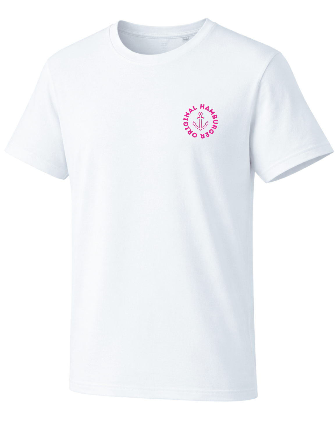 Unisex T-Shirt weiss mit kleinem Hamburger original Anker Print – moderne Streetwear