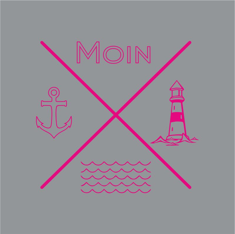 Hoodiekleid Moin Anker Welle Leuchtturm Longhoodie Damen