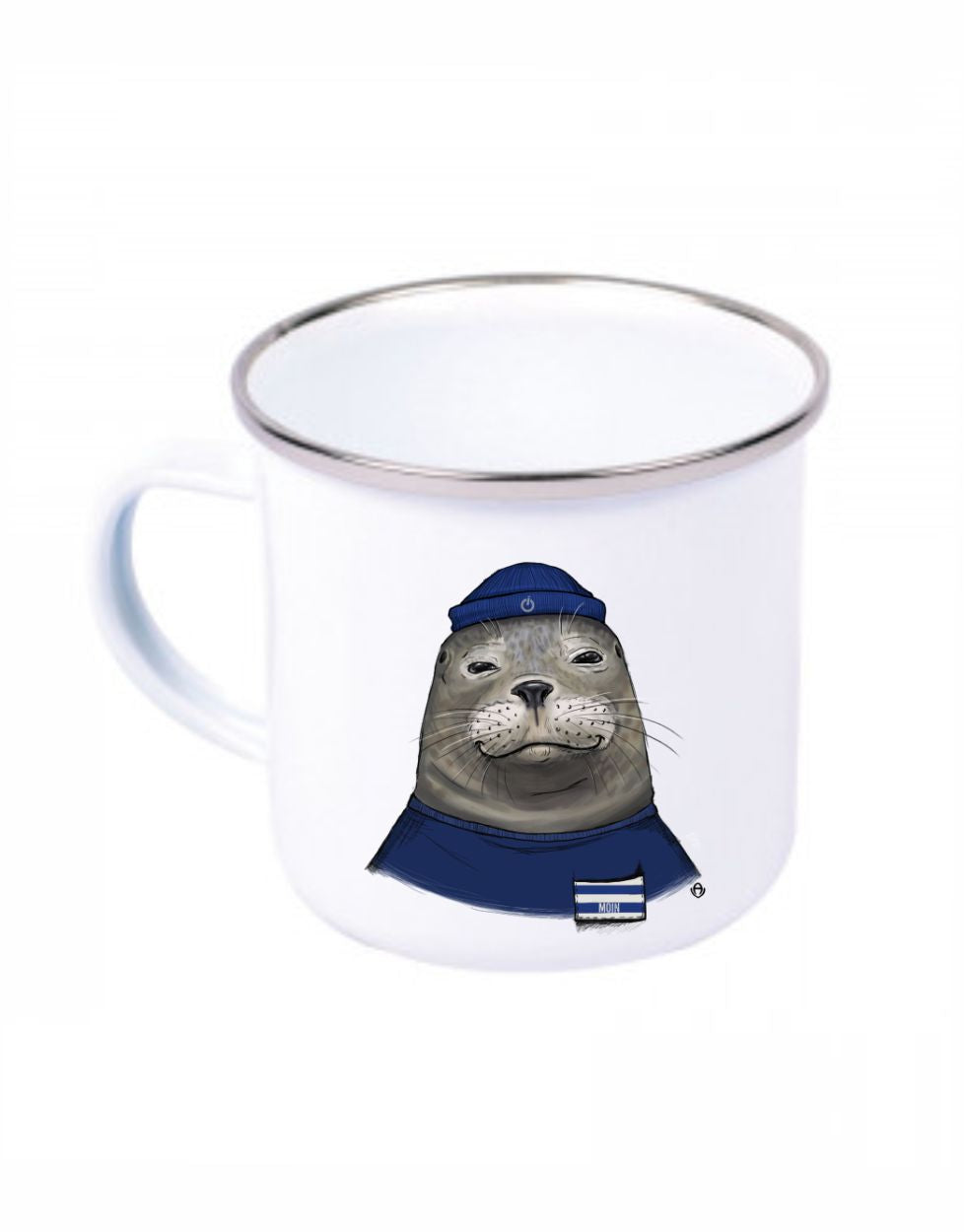 Emaille Becher Robbe Alt Kuddel