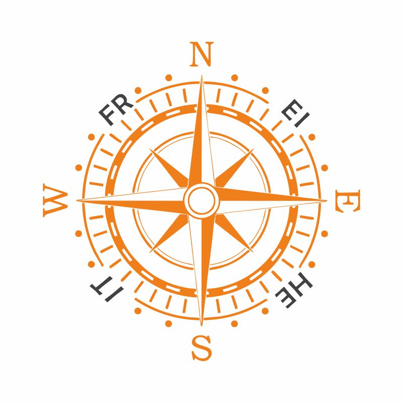 Kompassrose Freiheit Emaille Becher
