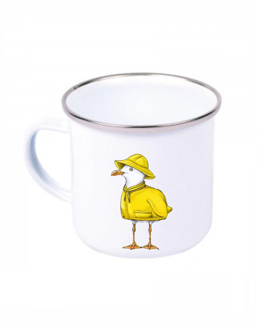 Küstenkalle Regenmantel Emaille Becher