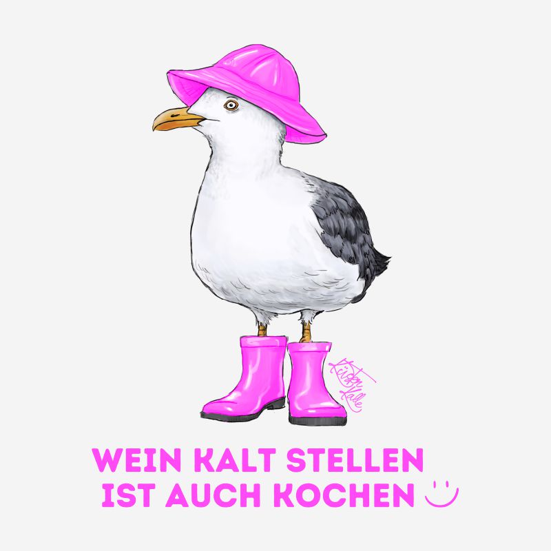 Wein Kalt stellen Geschirrtuch Küstenkalle Pink