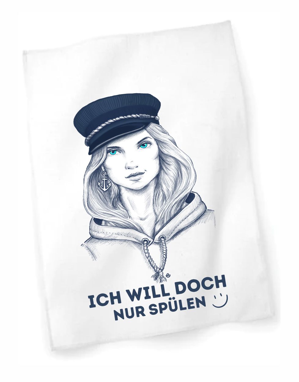 Geschirrtuch Seefrau "Ich will doch nur spülen"