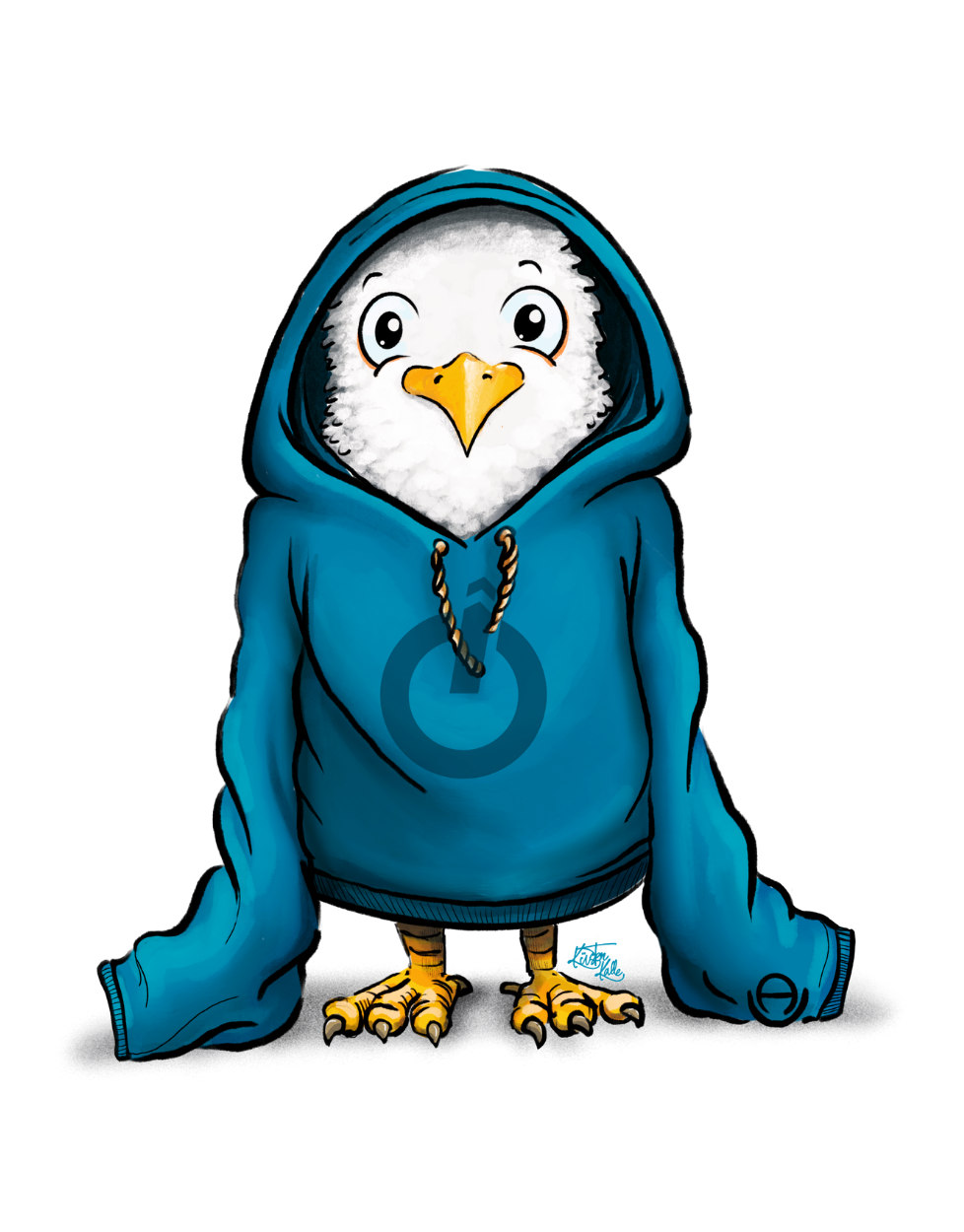 Kalle Oversize Kinder Hoodie Kapuzenpulli Druck blau