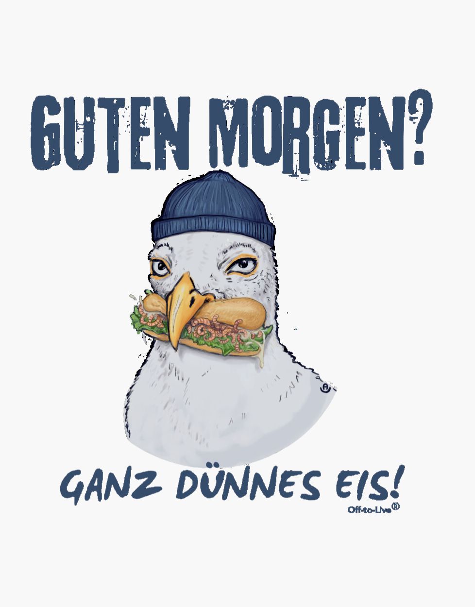 Guten Morgen? Ganz dünnes Eis.  Emaille Becher