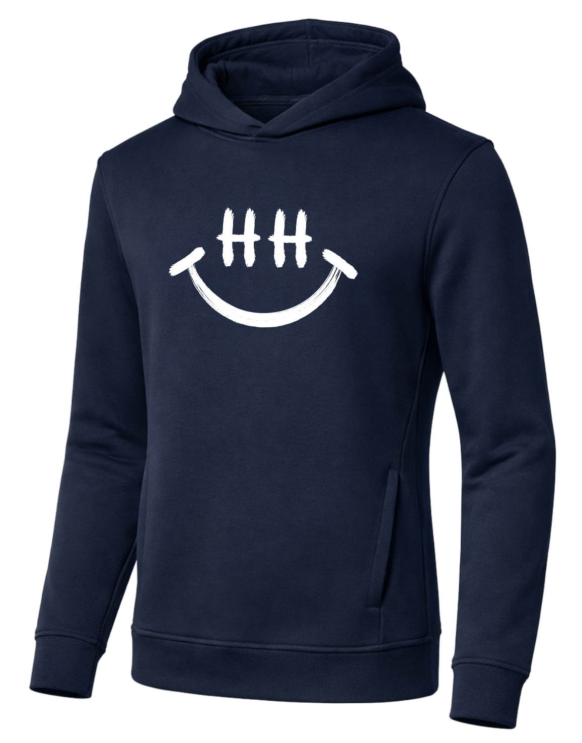 Hamburg Smiley Hoodie Druck weiß
