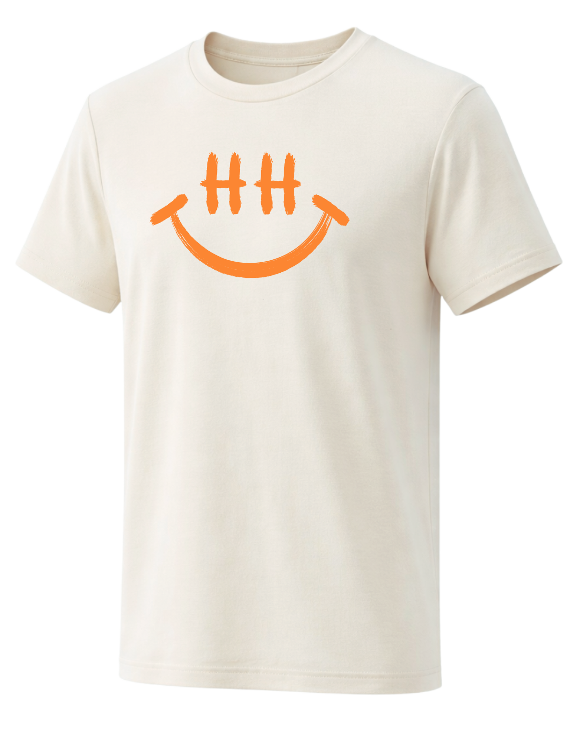 Unisex T-Shirt natur mit HH Smiley Druck – lokale Mode aus Hamburg