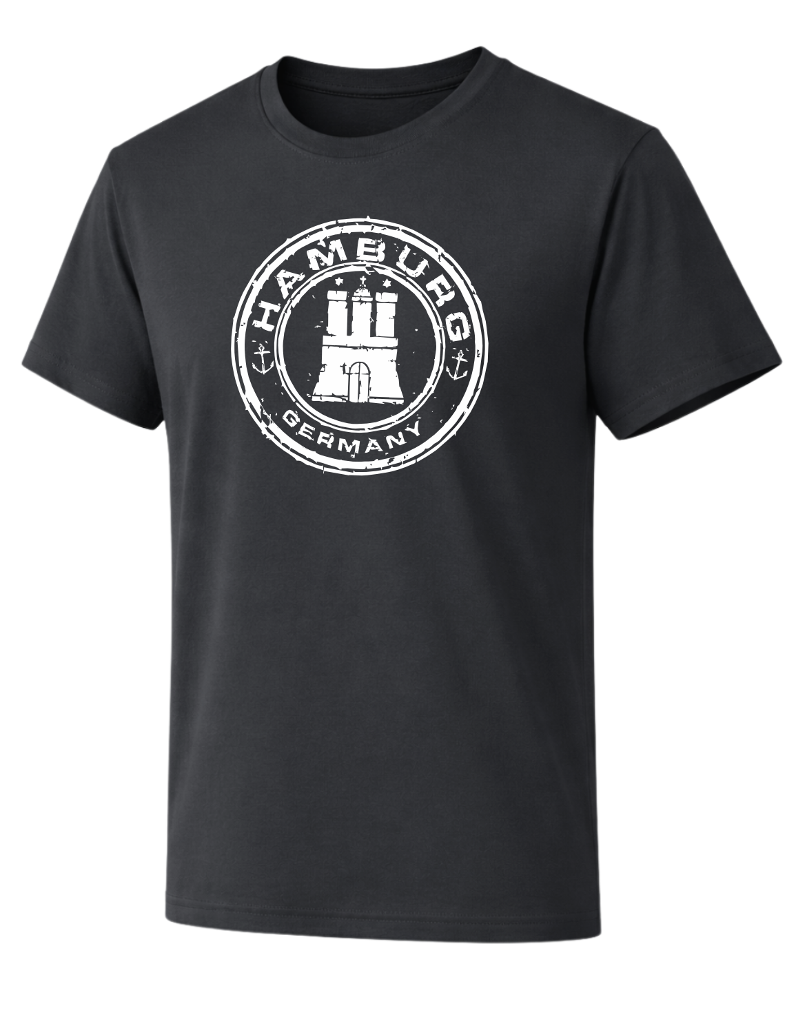 Hamburg „Stamp“  T-Shirt – Vintage Print weiß groß