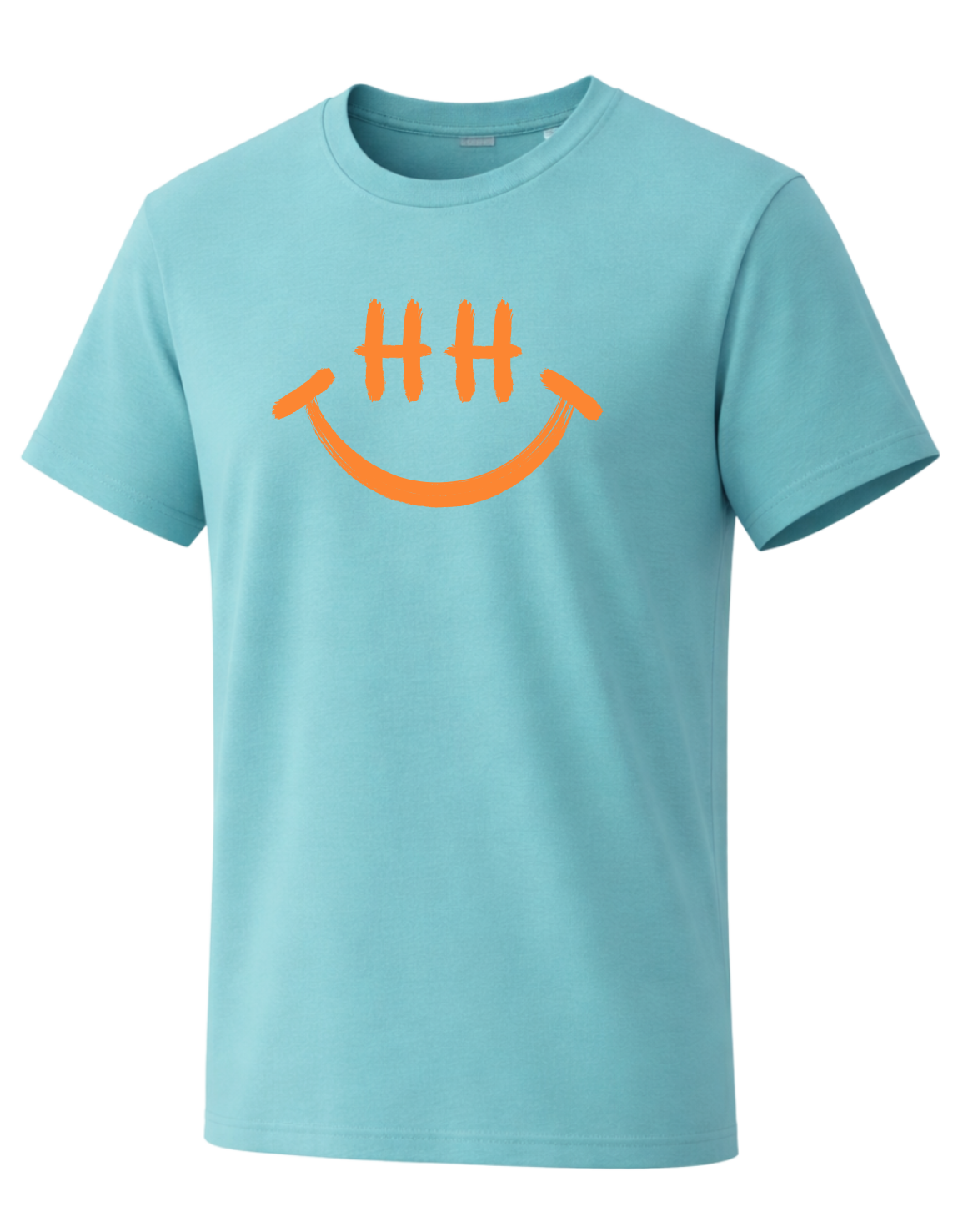 Pool Blue Streetwear T-Shirt mit Smiley Print in Orange – nachhaltig & fair