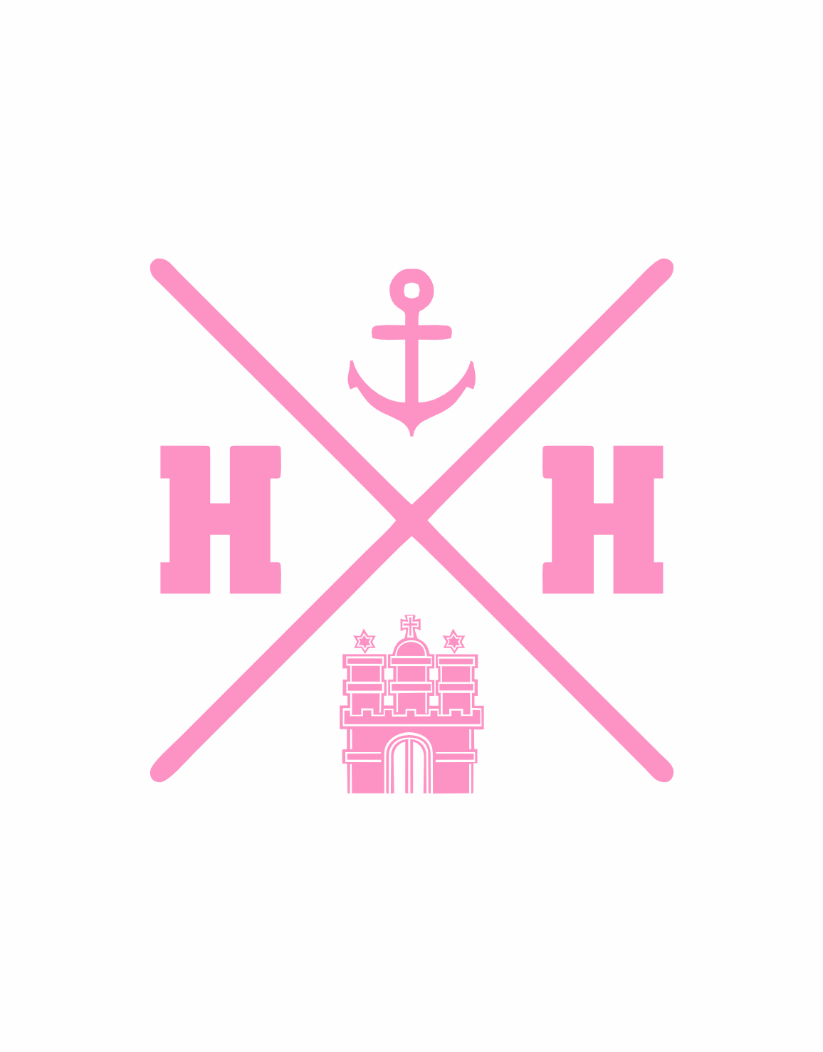 HH Anker Burgg Motiv rosa auf weissem hintergrund
