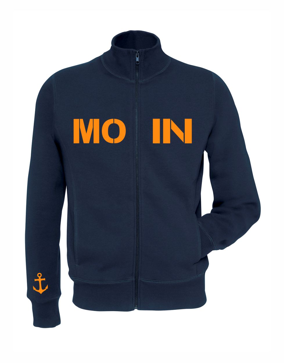 Moin Sweatjacke Zip Sweater Sweatshirt Jacke navy blau