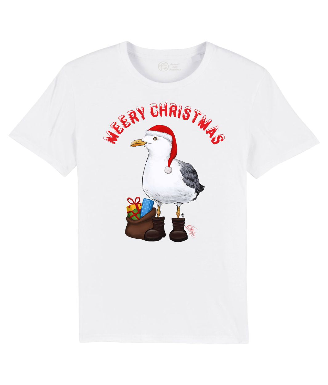 Weihnachts-Kalle T-Shirt Bio-Baumwolle weiß